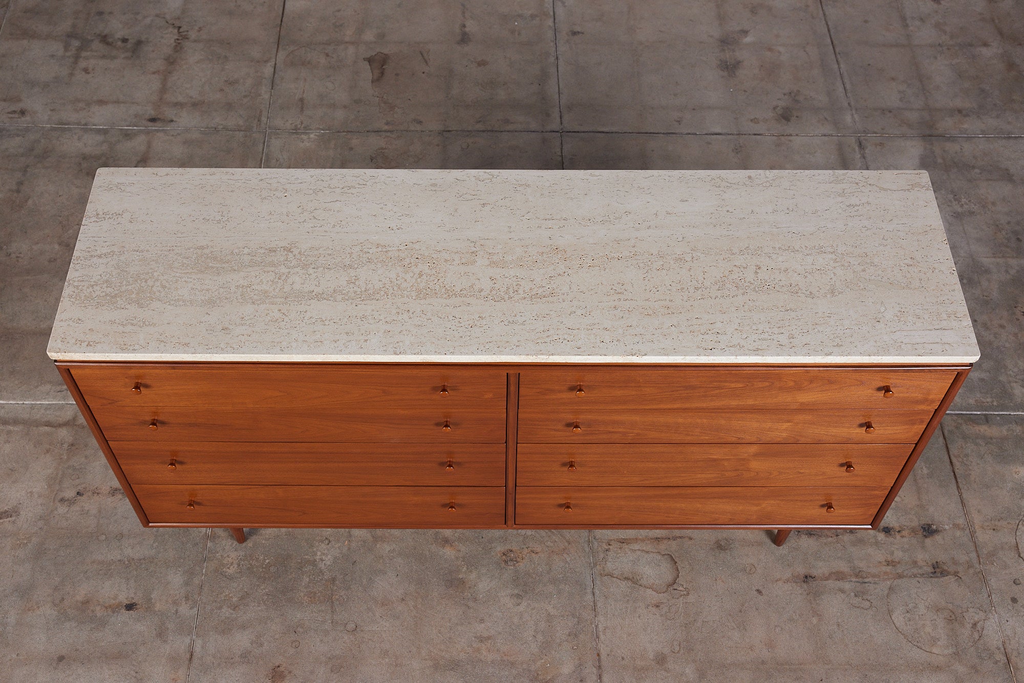 Milo Baughman Travertine Top Dresser for Glenn of California