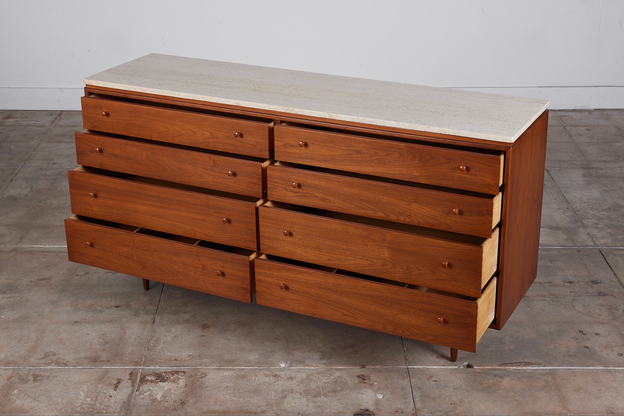 Milo Baughman Travertine Top Dresser for Glenn of California