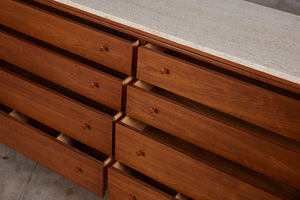 Milo Baughman Travertine Top Dresser for Glenn of California