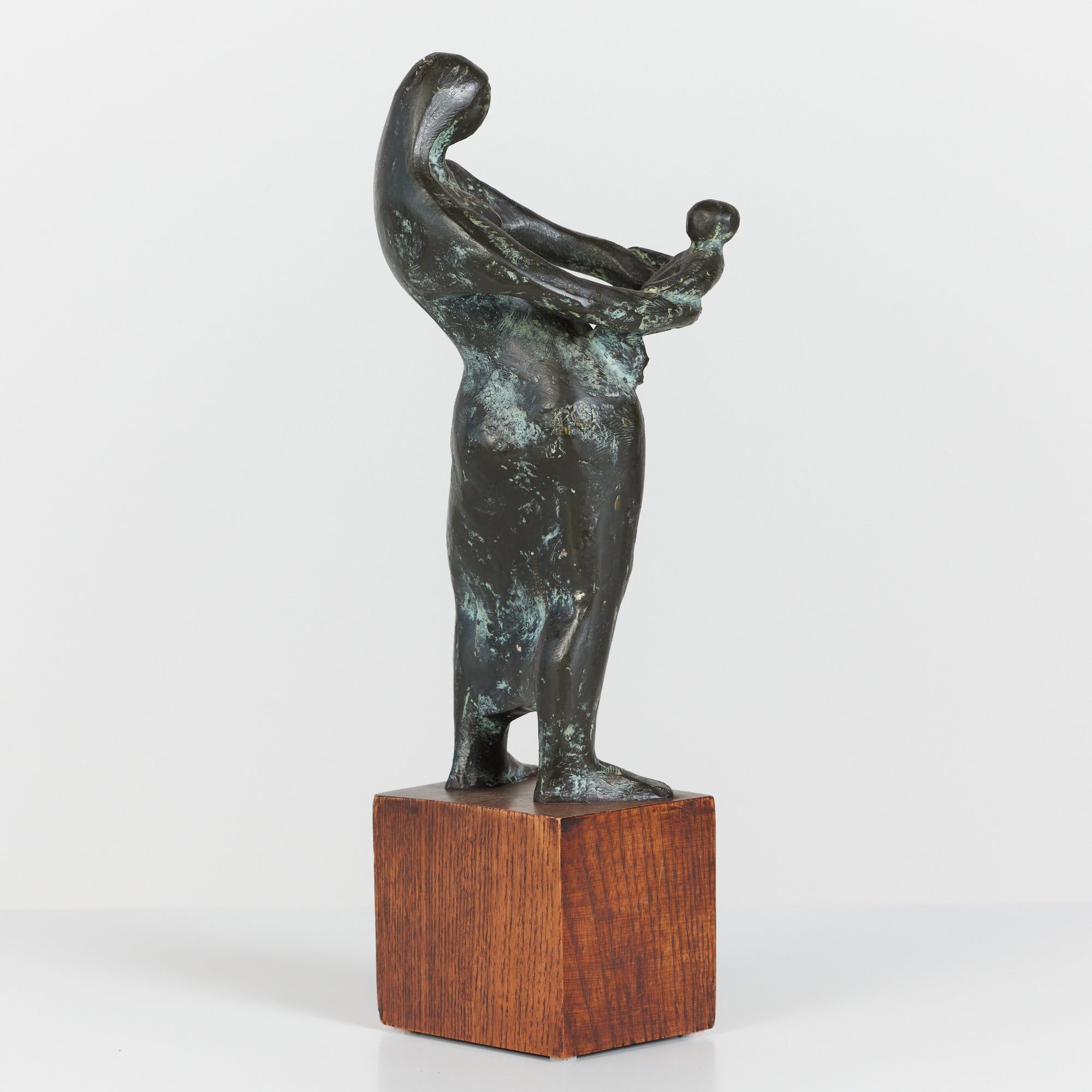 Mother and Child Mounted Sculpture