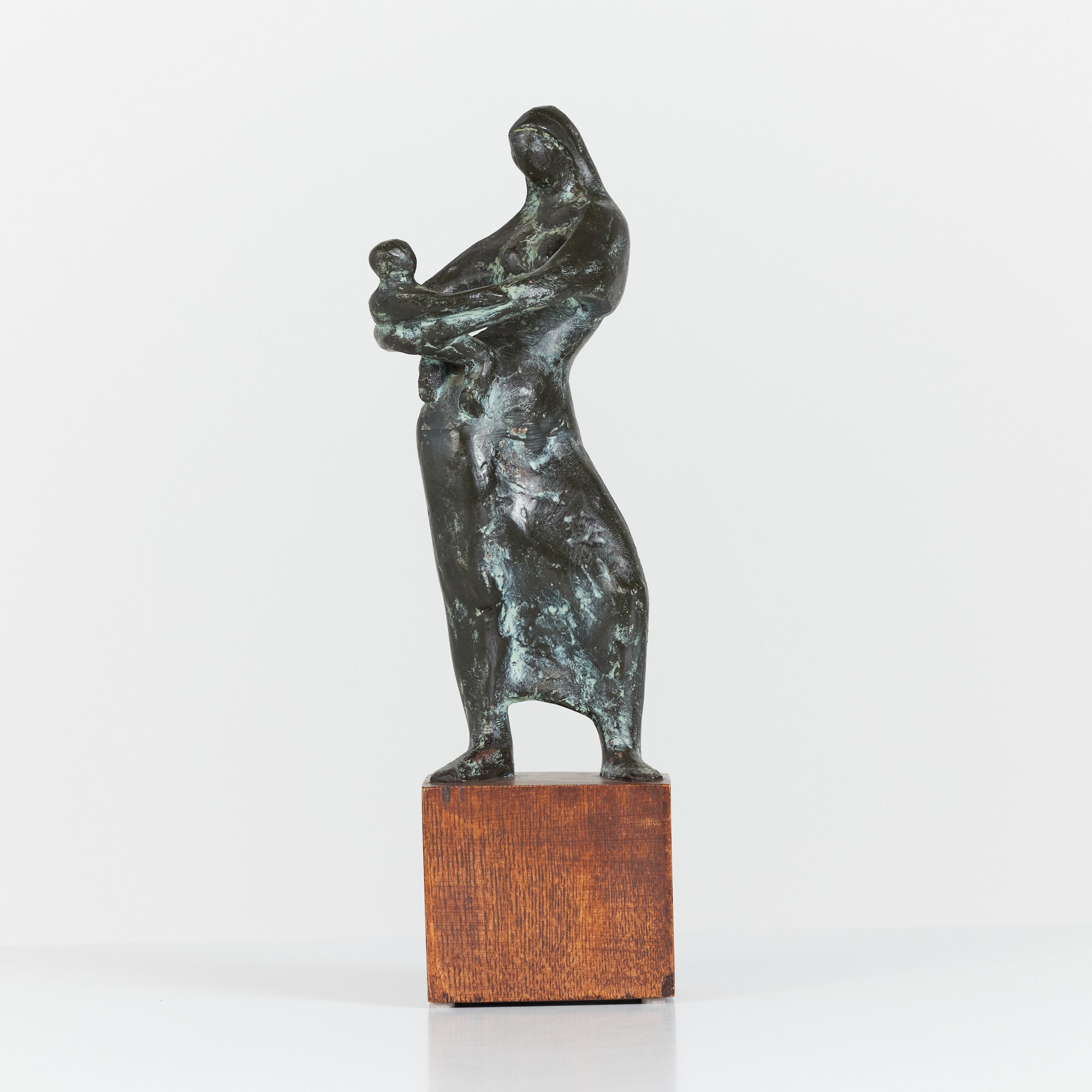 Mother and Child Mounted Sculpture