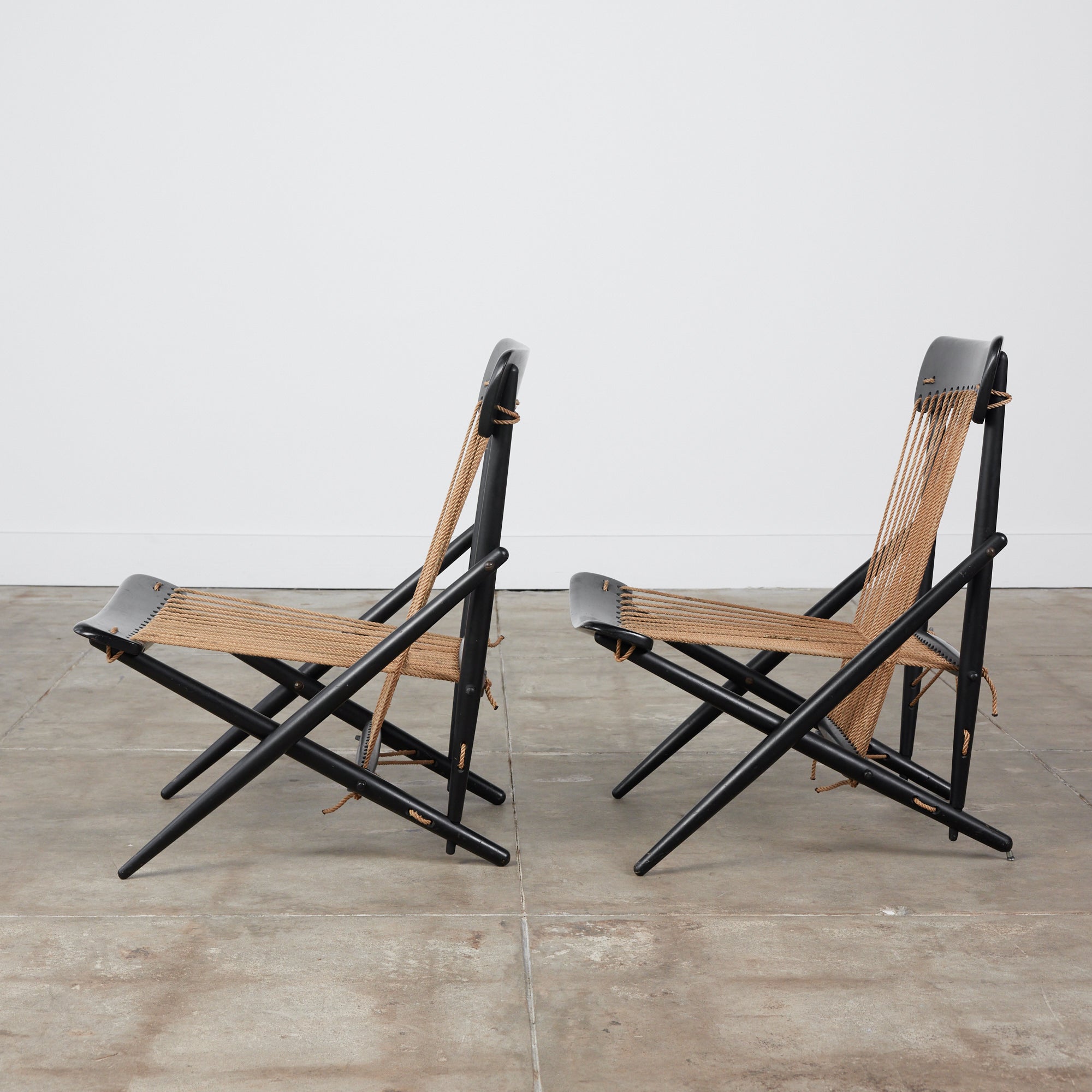 Pair of Maruni Rope Lounge Chairs