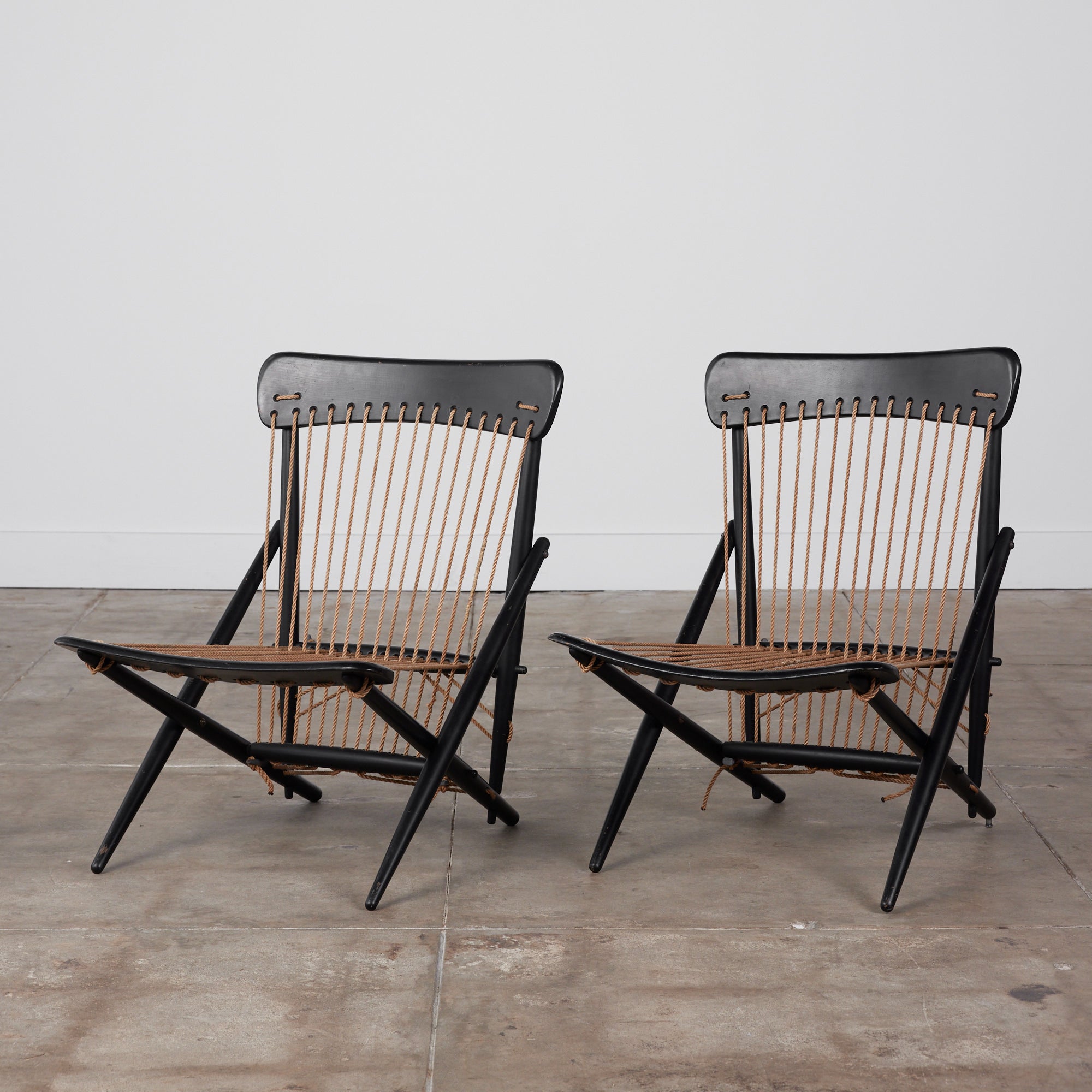 Pair of Maruni Rope Lounge Chairs