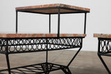 Pair of Salterini Style "Ribbon" Side Tables with Marble Table Tops