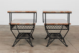 Pair of Salterini Style "Ribbon" Side Tables with Marble Table Tops