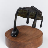 Mounted Abstract Bronze Sculpture