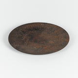 Patinated Metal Dish with Raised Geometric Pattern