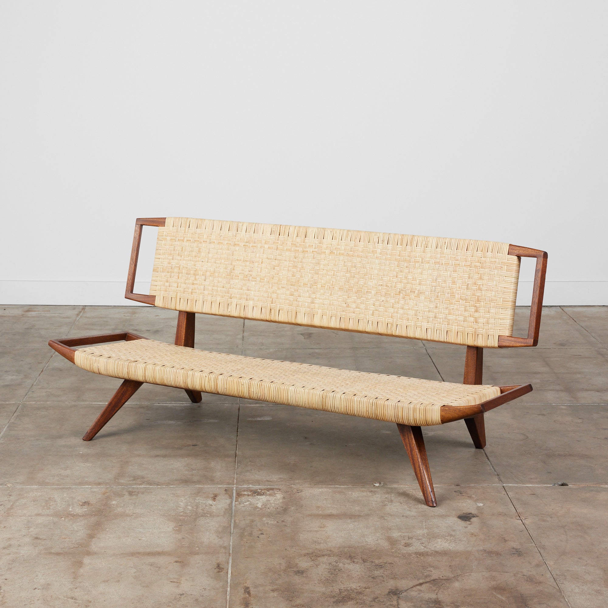 Paul Laszlo Cane Bench for Glenn of California