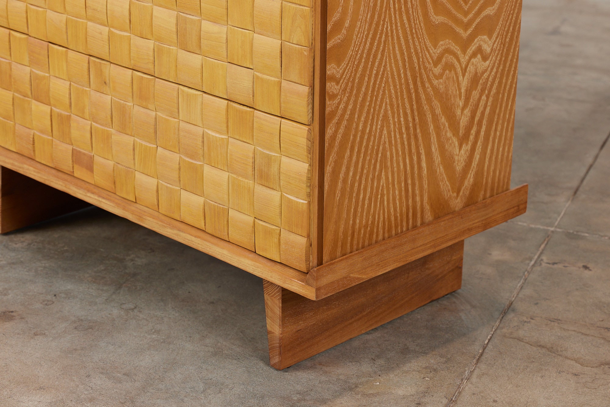 ON HOLD ** Paul Laszlo "Basket Weave" Highboy Dresser for Brown Saltman
