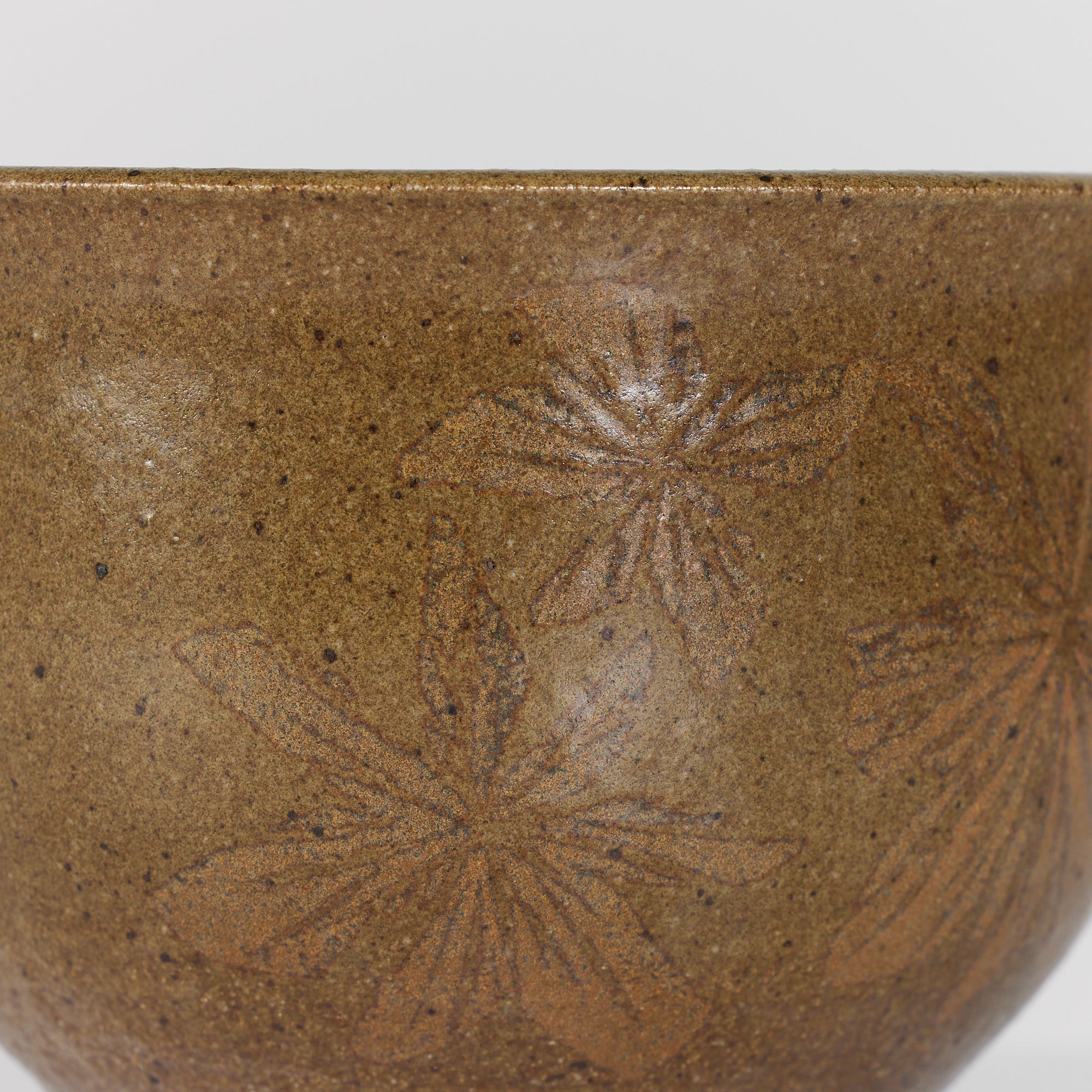 Robert Maxwell Glazed Studio Pottery Planter with Floral Motif