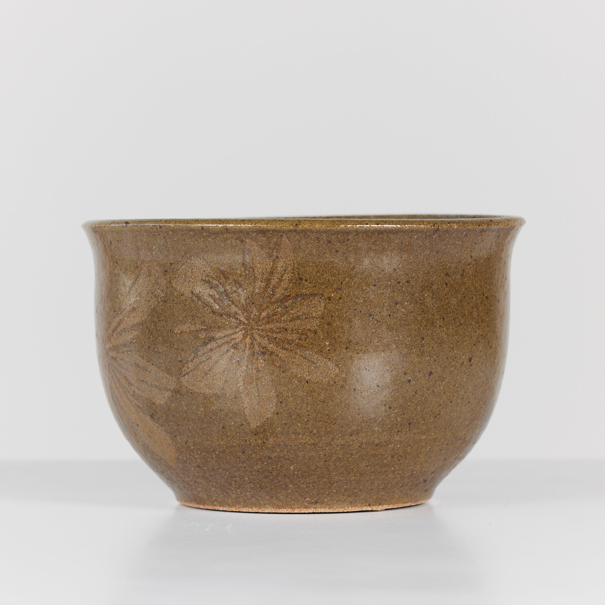 Robert Maxwell Glazed Studio Pottery Planter with Floral Motif