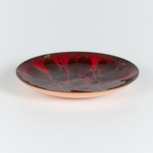 Copper Red Enameled Plate By Win Ng