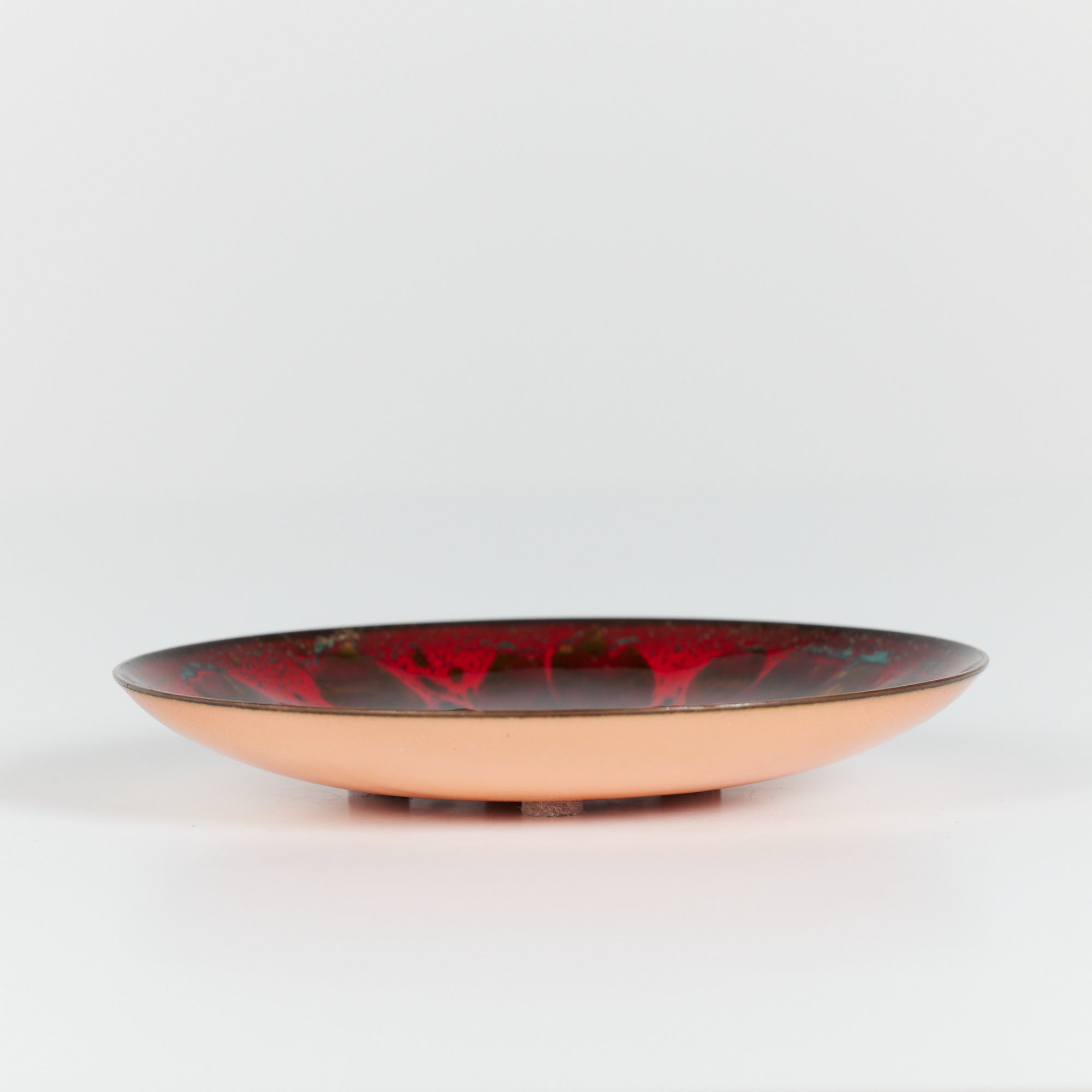 Copper Red Enameled Plate By Win Ng