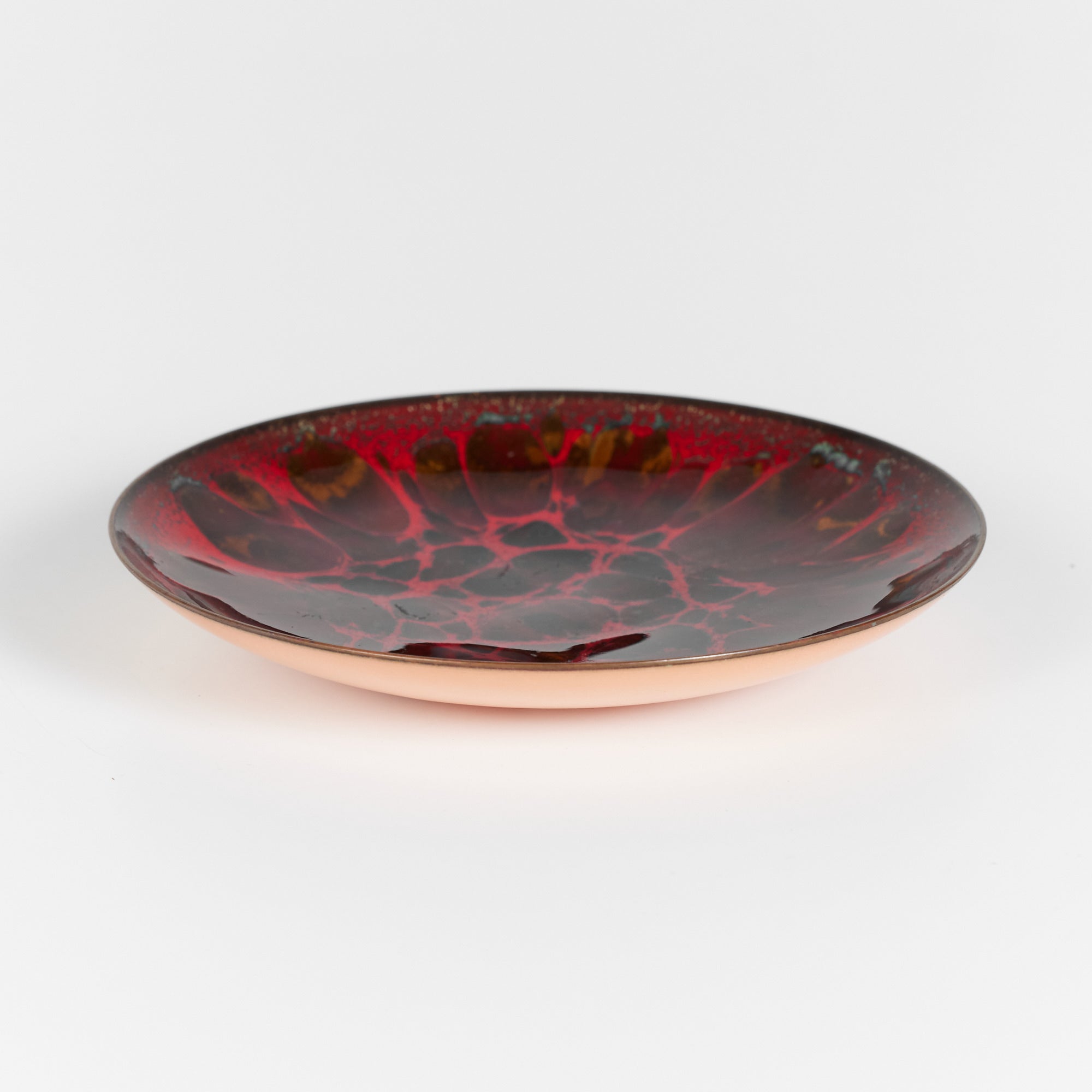 Copper Red Enameled Plate By Win Ng