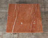 Red Marble Coffee Table with Angular Chrome Legs