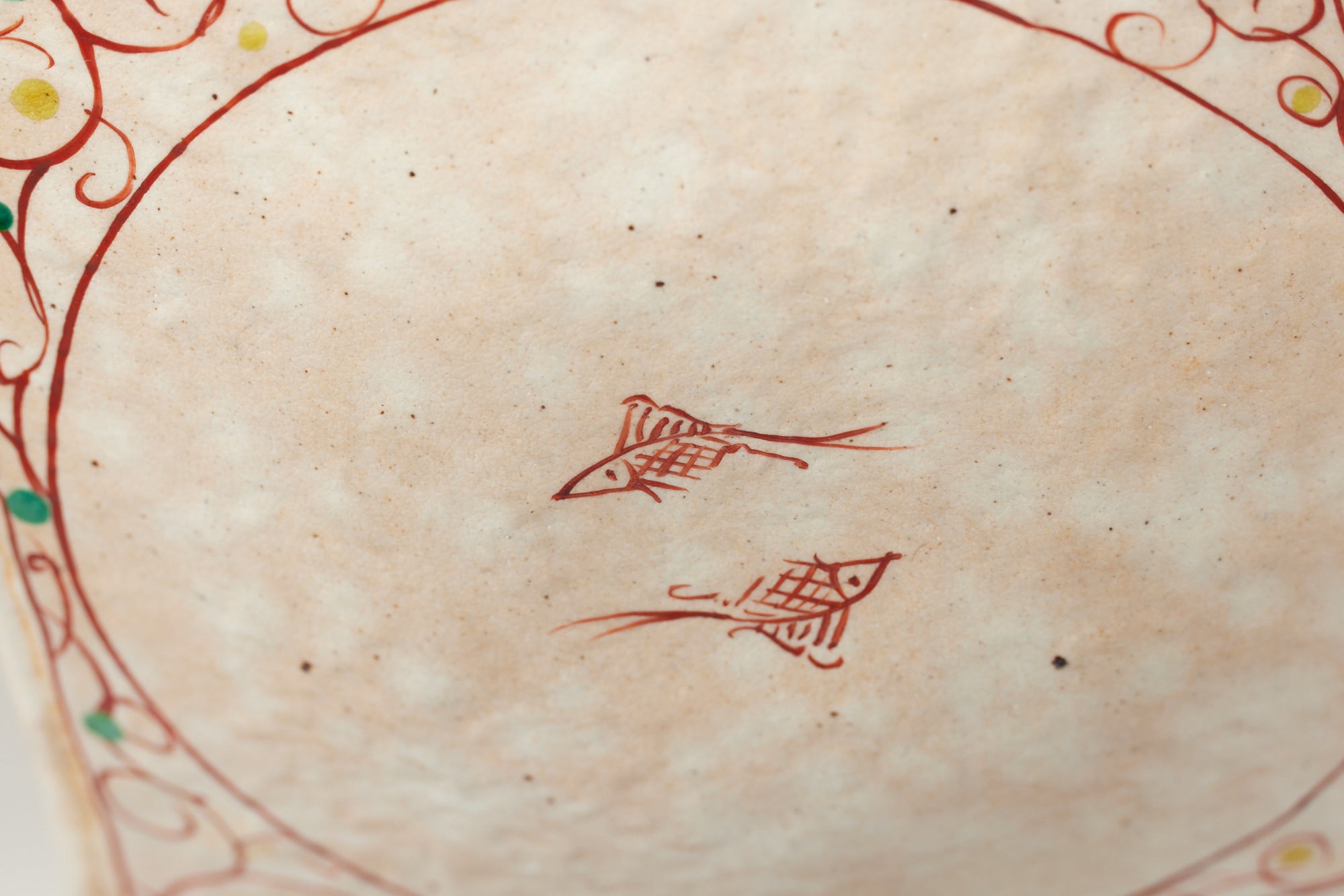 Ceramic Glazed Square Plate with Hand Painted Designs
