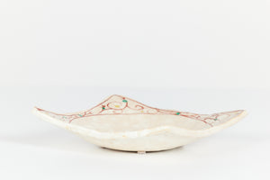 Ceramic Glazed Square Plate with Hand Painted Designs