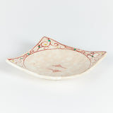 Ceramic Glazed Square Plate with Hand Painted Designs