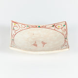 Ceramic Glazed Square Plate with Hand Painted Designs