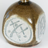 Kenzan Style Japanese Ceramic Glazed Weed Pot