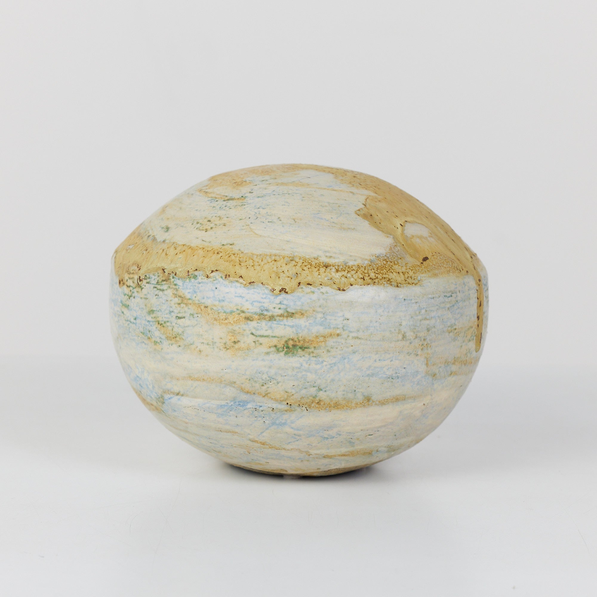 Studio Ceramic "Globe" Glazed Sculpture