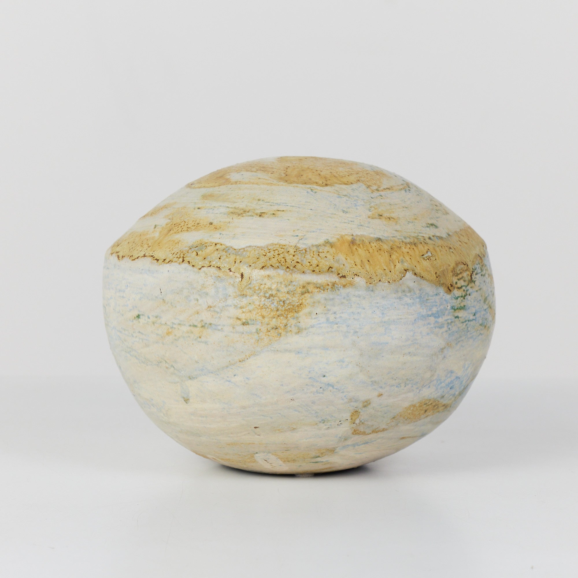Studio Ceramic "Globe" Glazed Sculpture