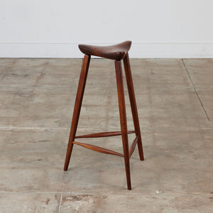 Triangular Studio Craft Tripod Walnut Stool