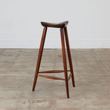 Triangular Studio Craft Tripod Walnut Stool