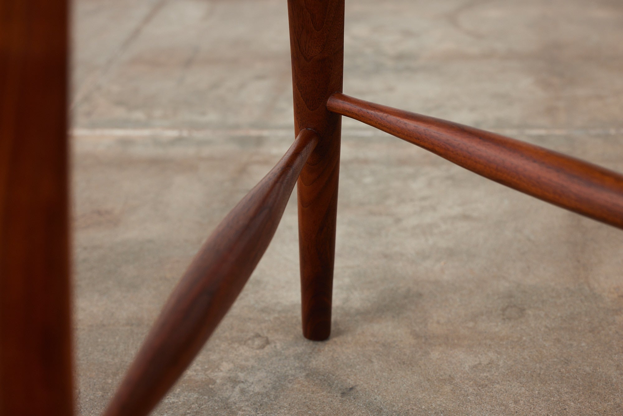 Triangular Studio Craft Tripod Walnut Stool