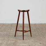 Triangular Studio Craft Tripod Walnut Stool