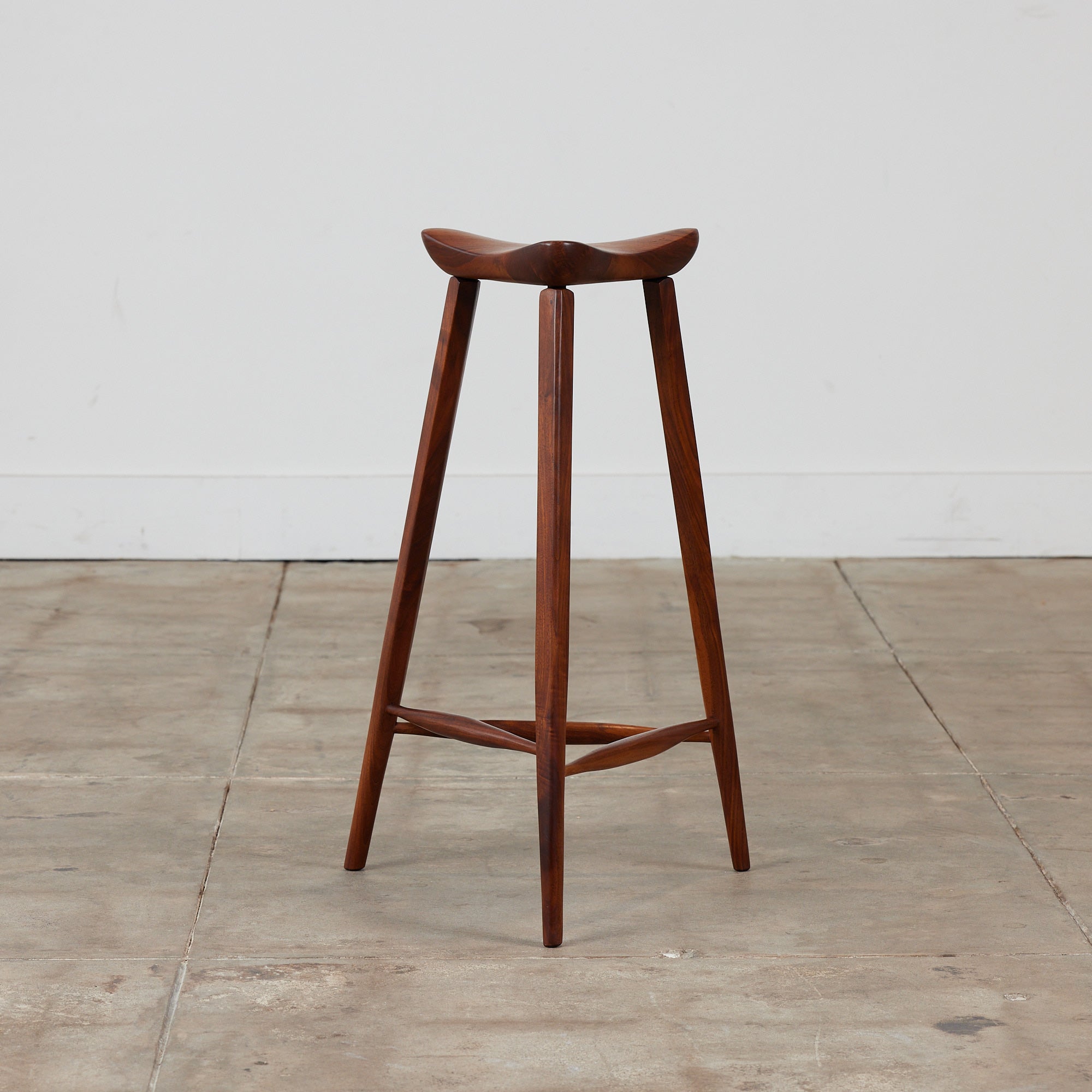 Triangular Studio Craft Tripod Walnut Stool