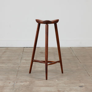 Triangular Studio Craft Tripod Walnut Stool