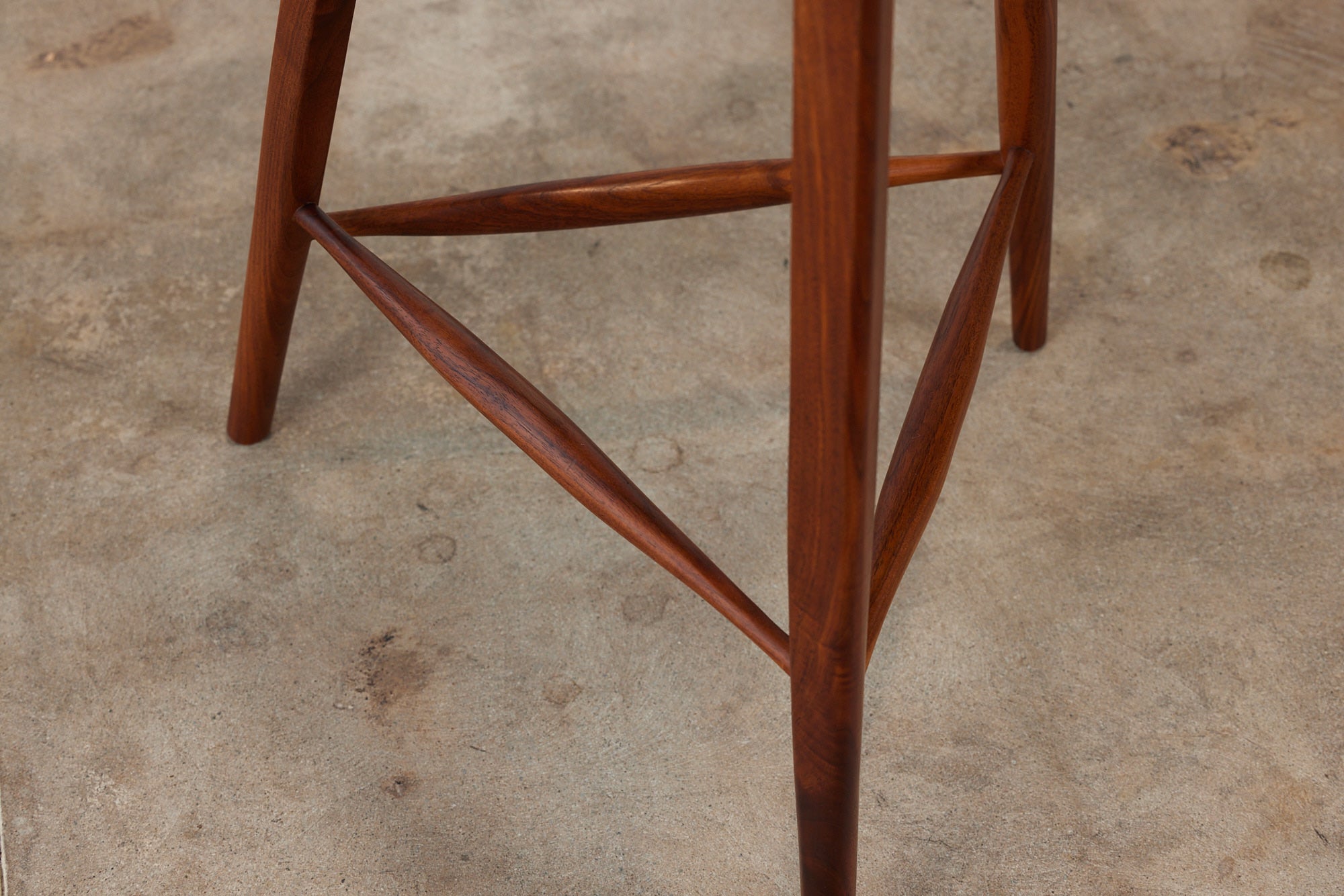 Triangular Studio Craft Tripod Walnut Stool