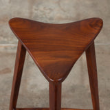 Triangular Studio Craft Tripod Walnut Stool