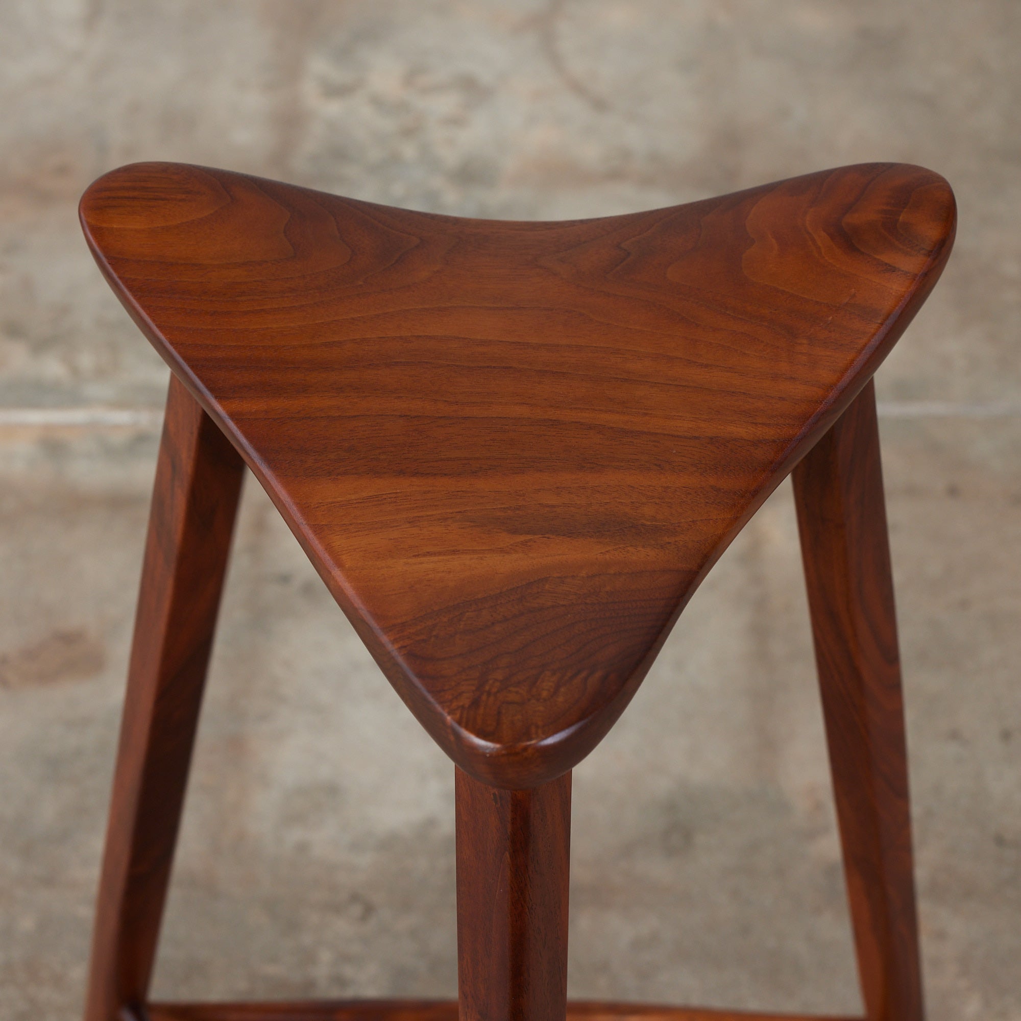 Triangular Studio Craft Tripod Walnut Stool