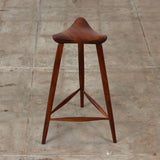 Triangular Studio Craft Tripod Walnut Stool