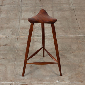 Triangular Studio Craft Tripod Walnut Stool
