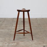 Triangular Studio Craft Tripod Walnut Stool