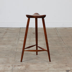 Triangular Studio Craft Tripod Walnut Stool