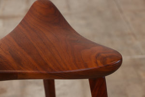 Triangular Studio Craft Tripod Walnut Stool