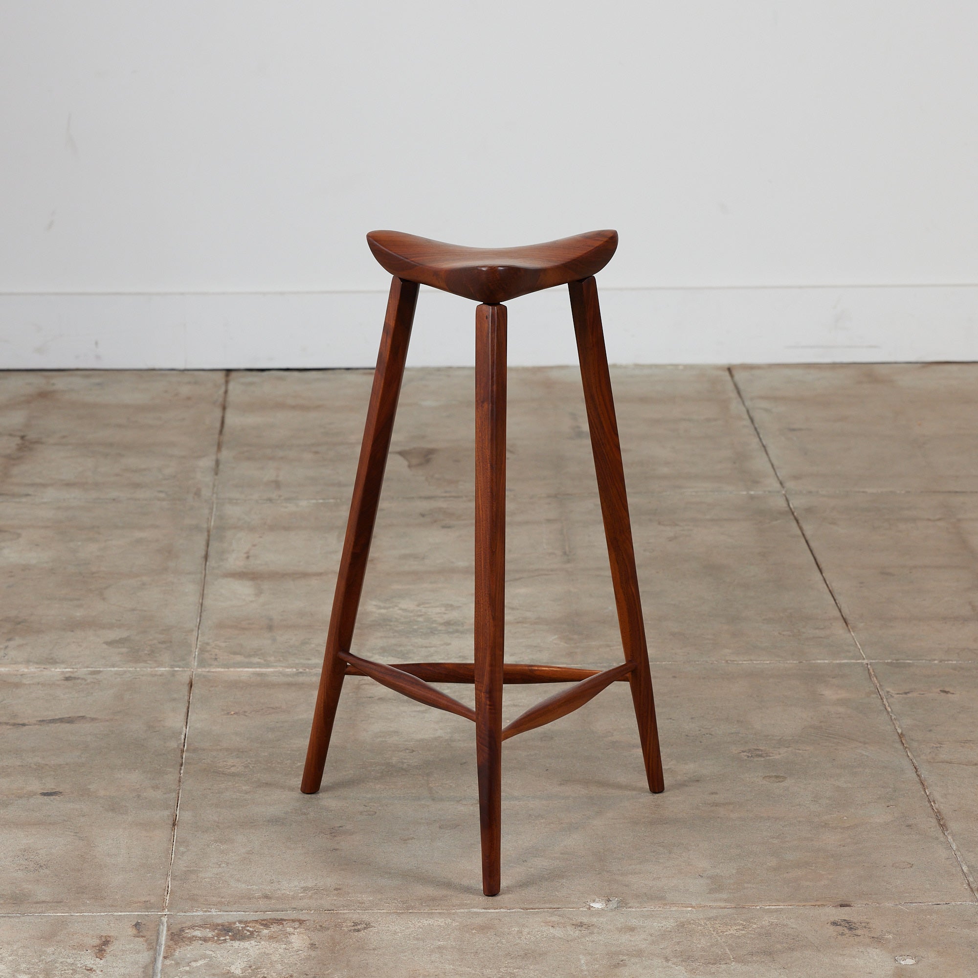 Triangular Studio Craft Tripod Walnut Stool