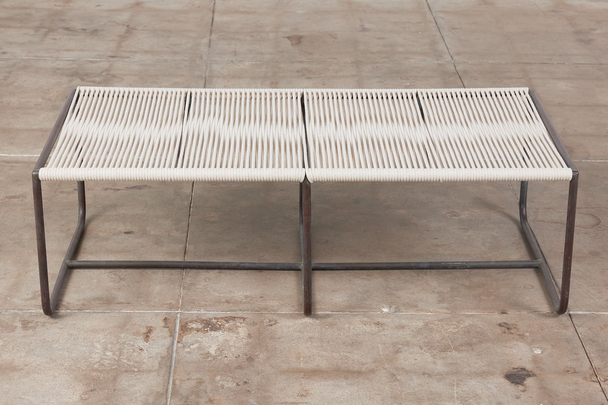 Walter Lamb for Brown Jordan Bronze Patio Two Seater Bench