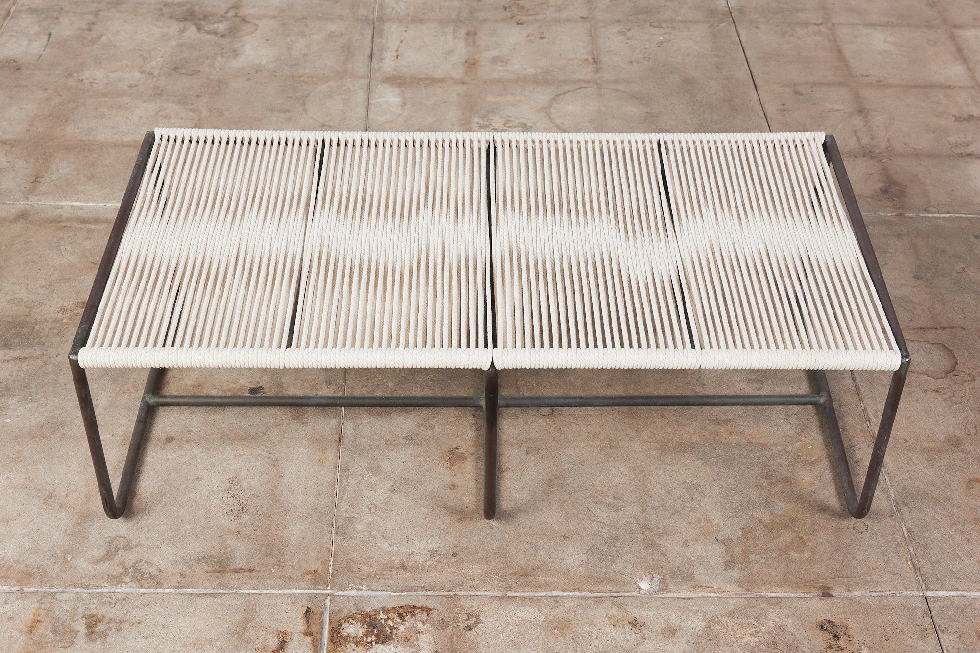 Walter Lamb for Brown Jordan Bronze Patio Two Seater Bench