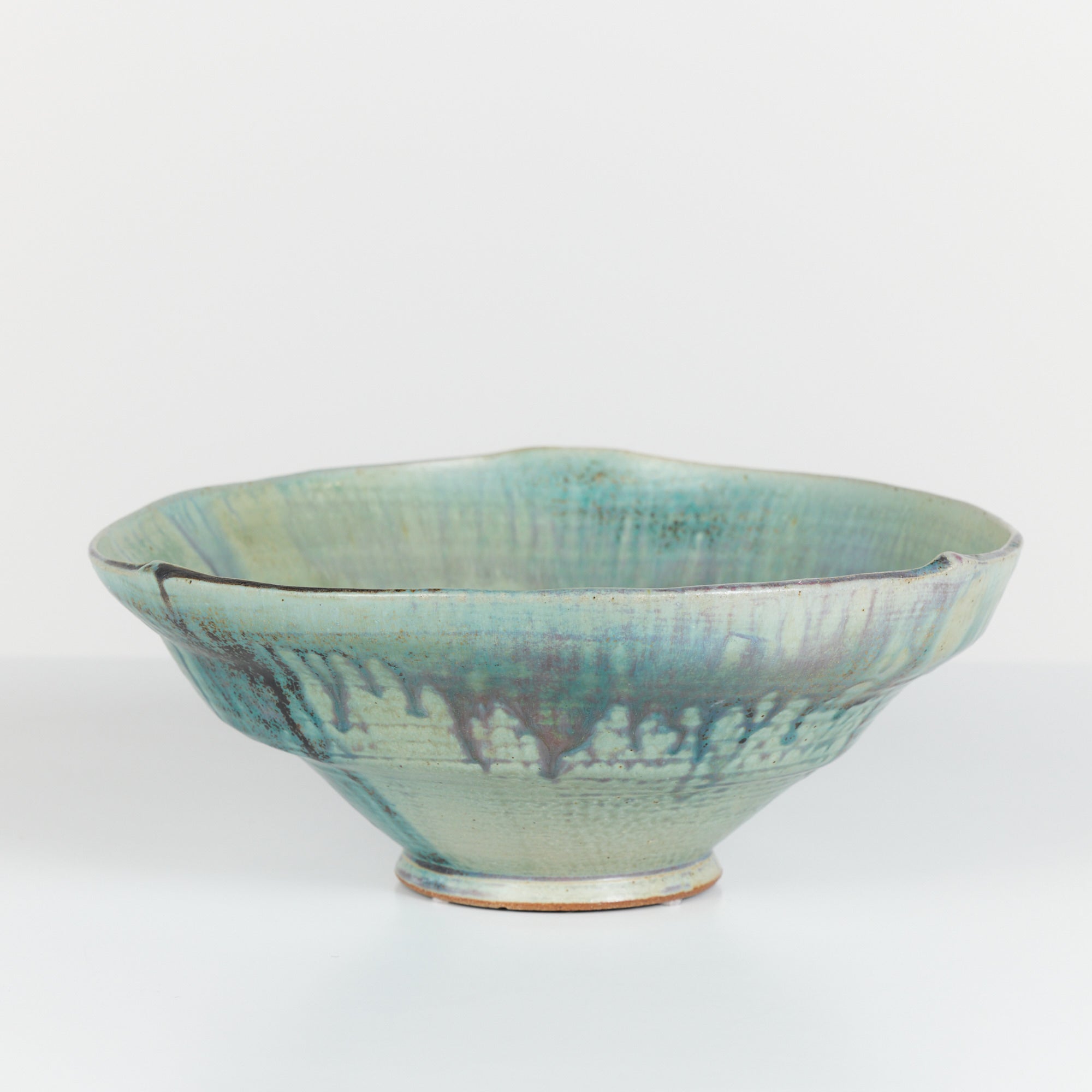 ON HOLD ** Decorative Glazed Stoneware Bowl by McMillen