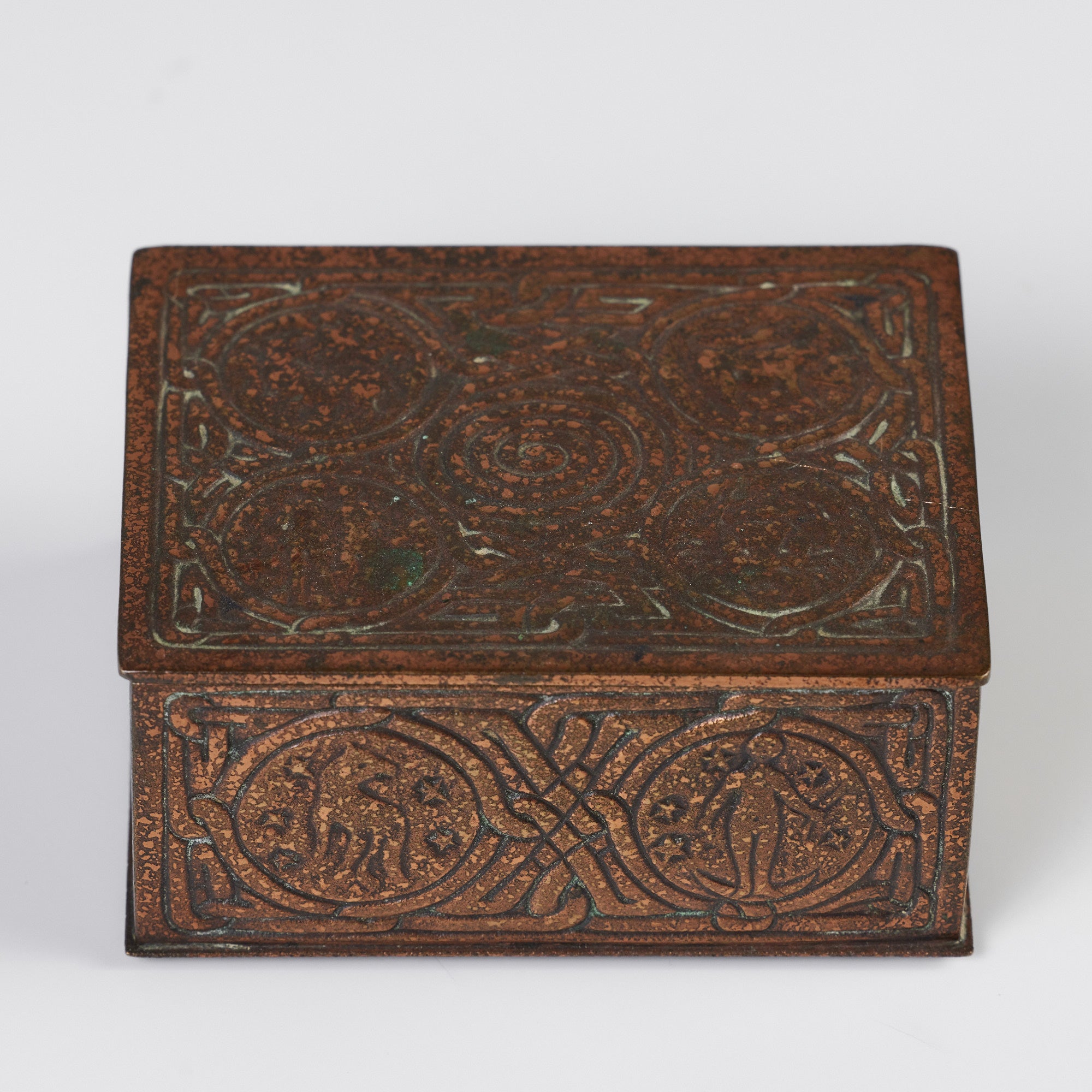 Tiffany Studios Bronze Zodiac Cigarette Box