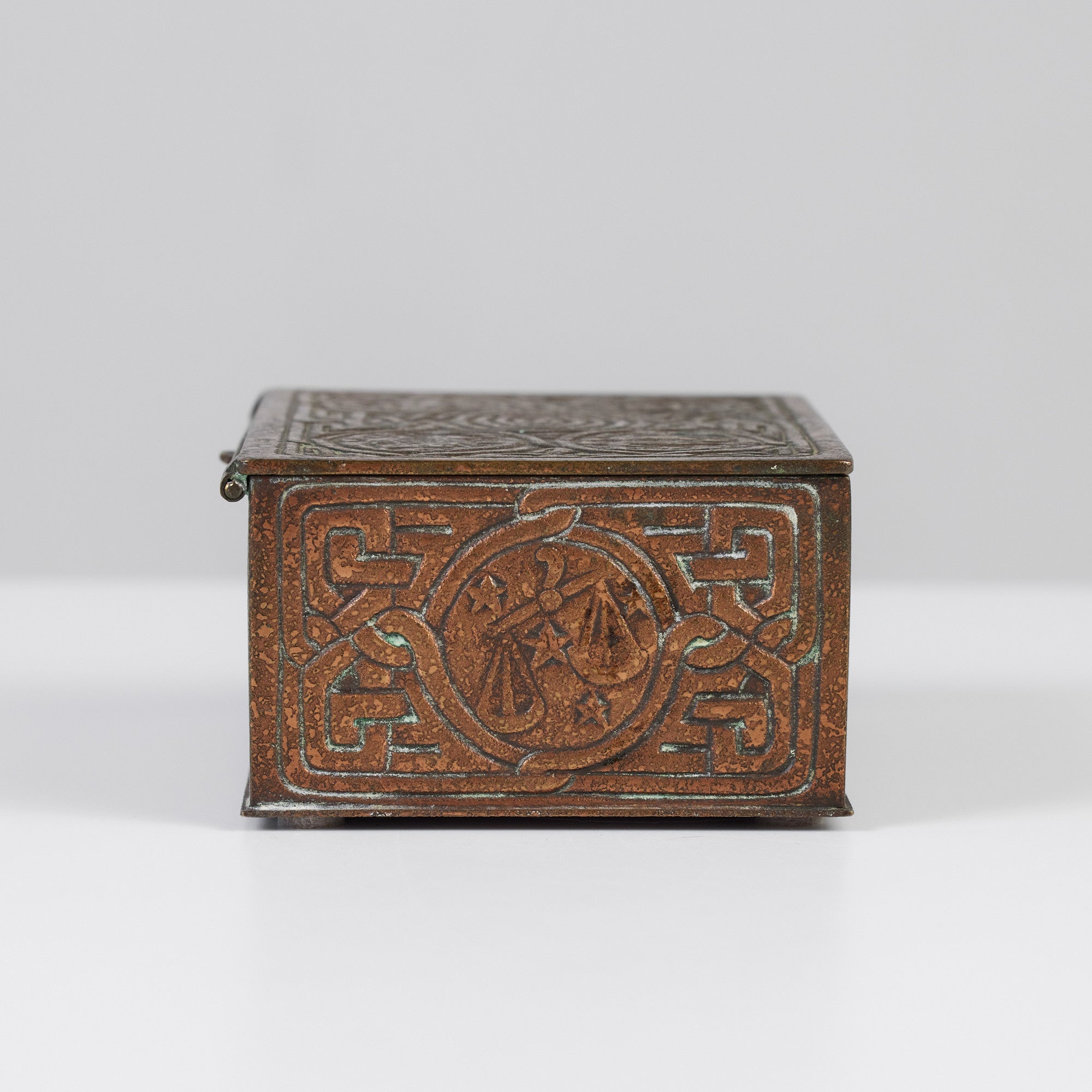 Tiffany Studios Bronze Zodiac Cigarette Box
