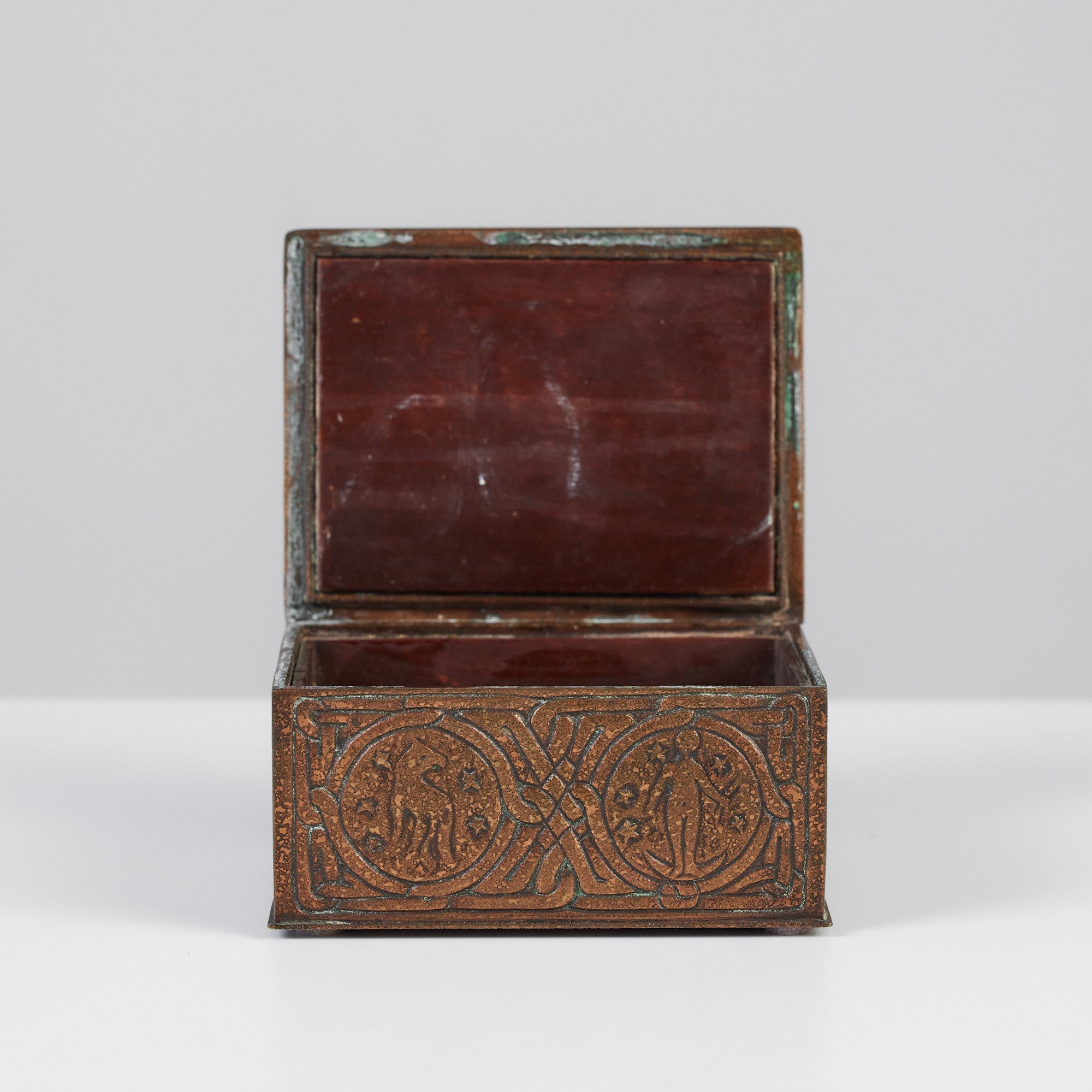 Tiffany Studios Bronze Zodiac Cigarette Box