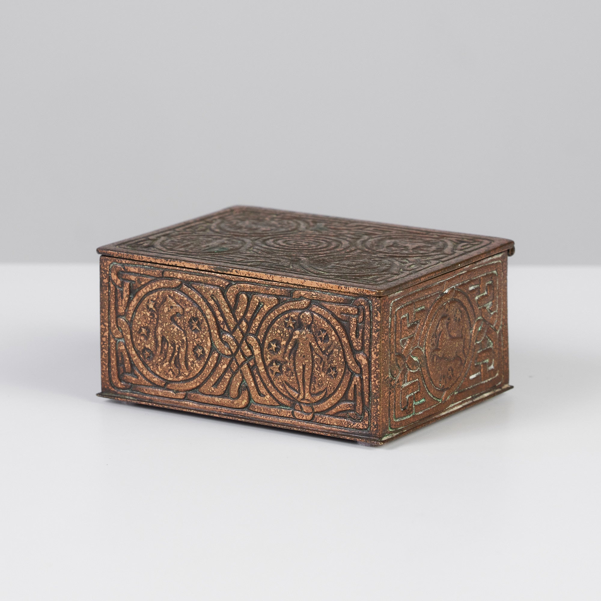 Tiffany Studios Bronze Zodiac Cigarette Box