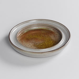 Studio Ceramic Dish with Golden Crushed Glass Inlay
