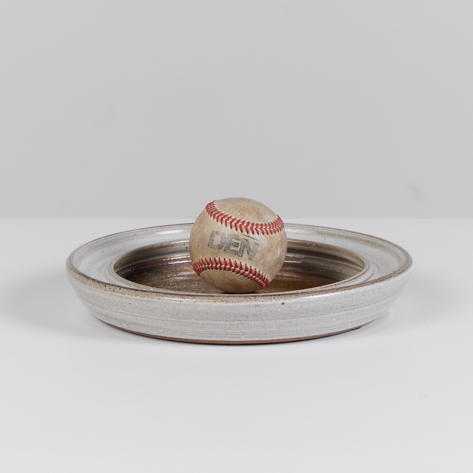 Studio Ceramic Dish with Golden Crushed Glass Inlay